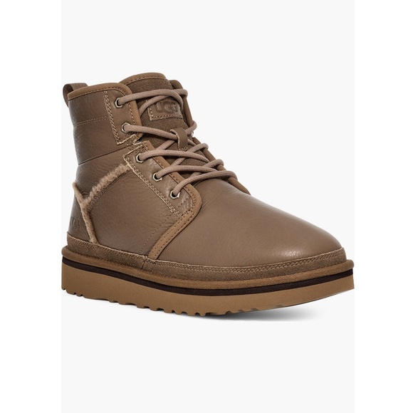UGG Neumel Heritage Lace Up Boot Hickory Brown Leather Men’s 5 UGGplush Lining - Picture 1 of 14